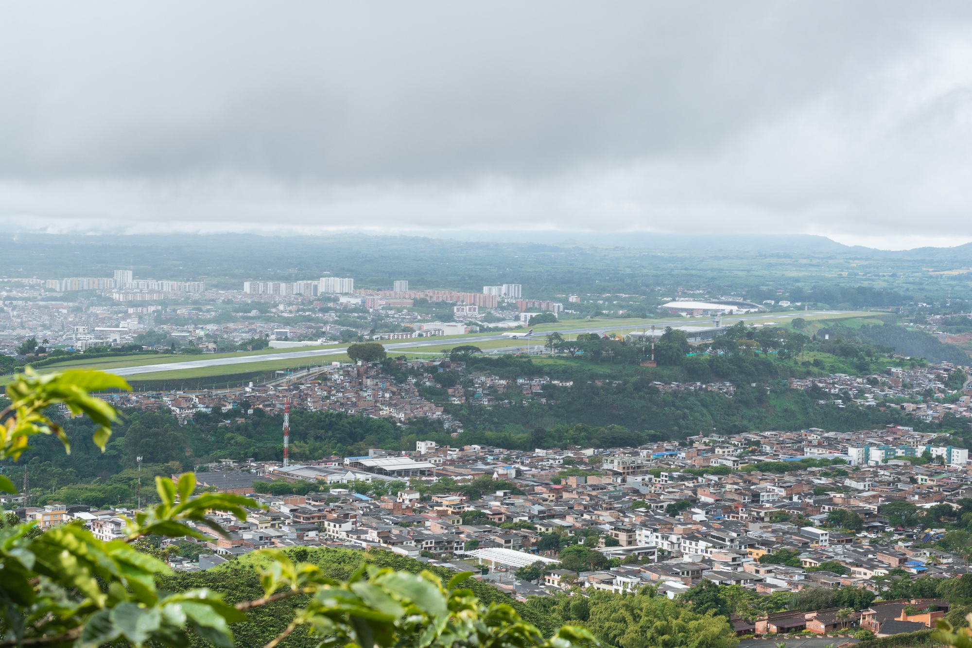 mountain view of the Parque Industrial neighborhood in the city of Pereira Risaralda-Colombia