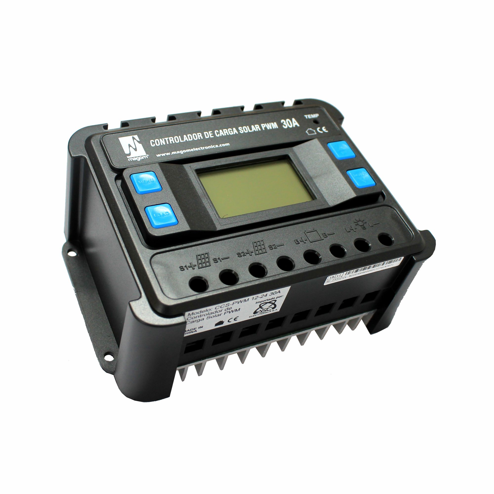 CONTROLADOR SOLAR PWM 12/24V 30A