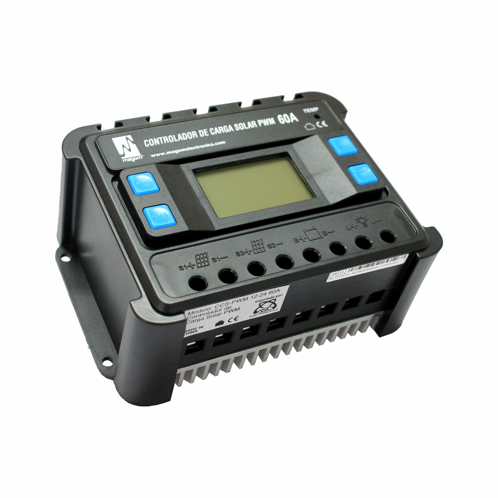 CONTROLADOR SOLAR PWM 12/24V 60A